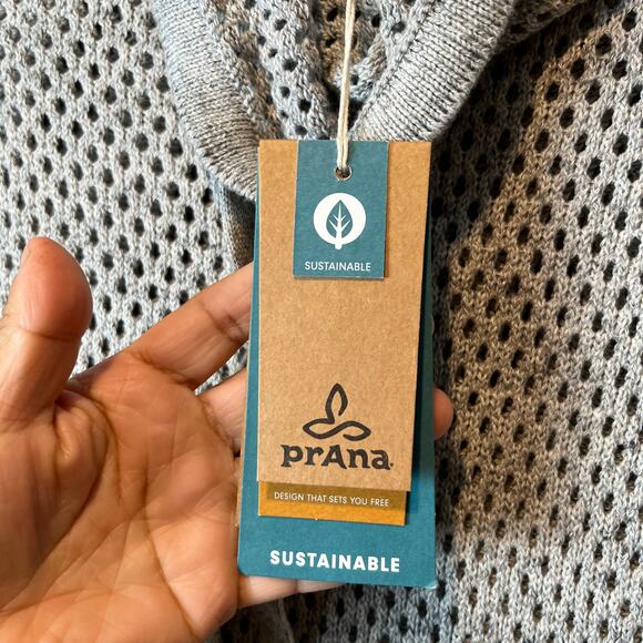 Prana Translucent Sweater Heather Gray Women’s Size Small‎ Organic Cotton New - Picture 4 of 8